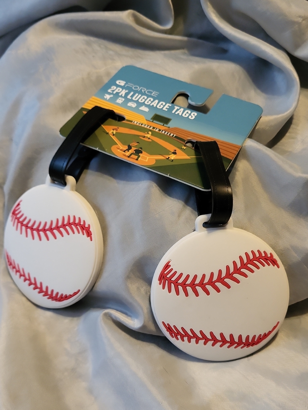 G Force White & Red Baseball Luggage Tag Set - 2 Pack